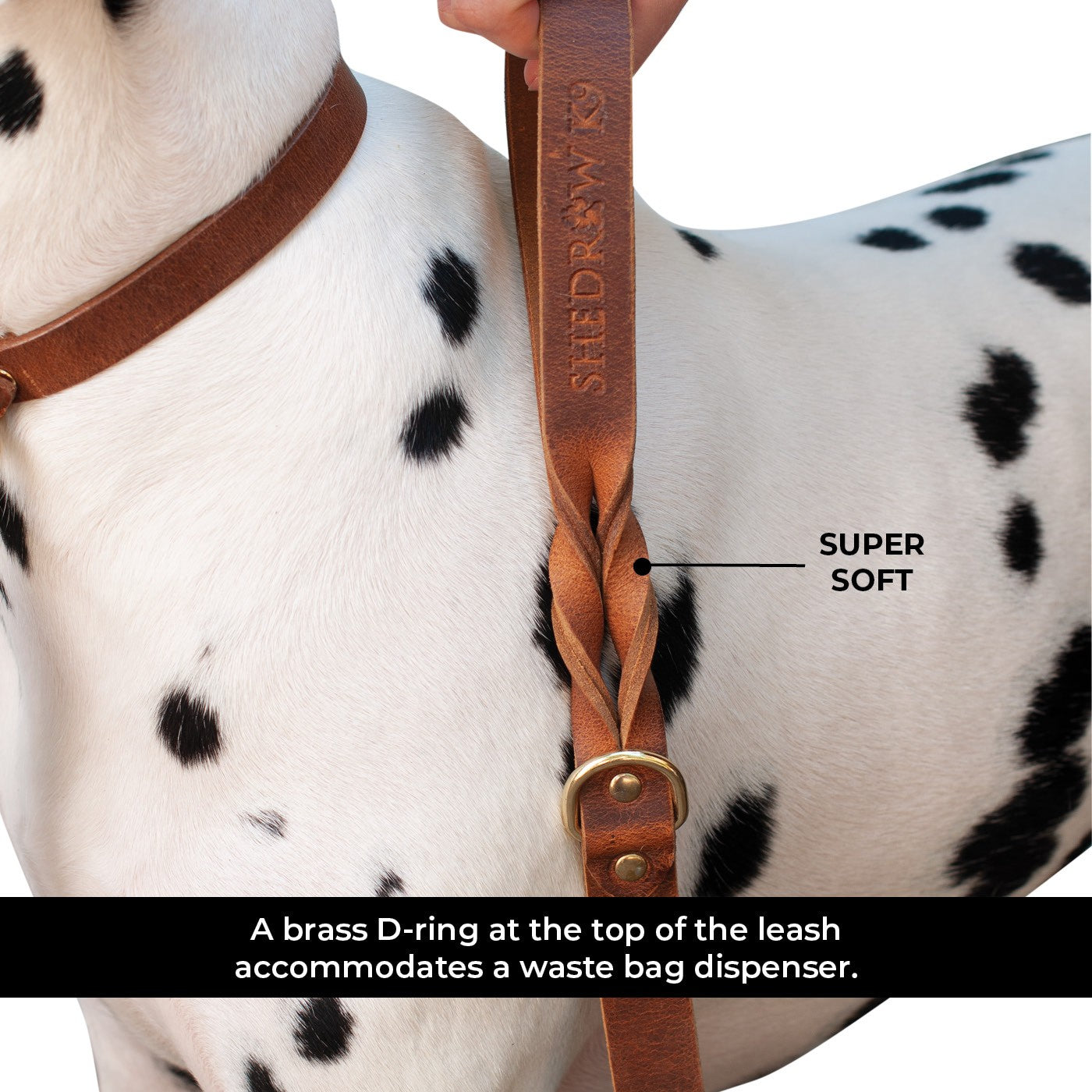 Laisse en cuir torsadé Shedrow K9 Bristol 1,5 m