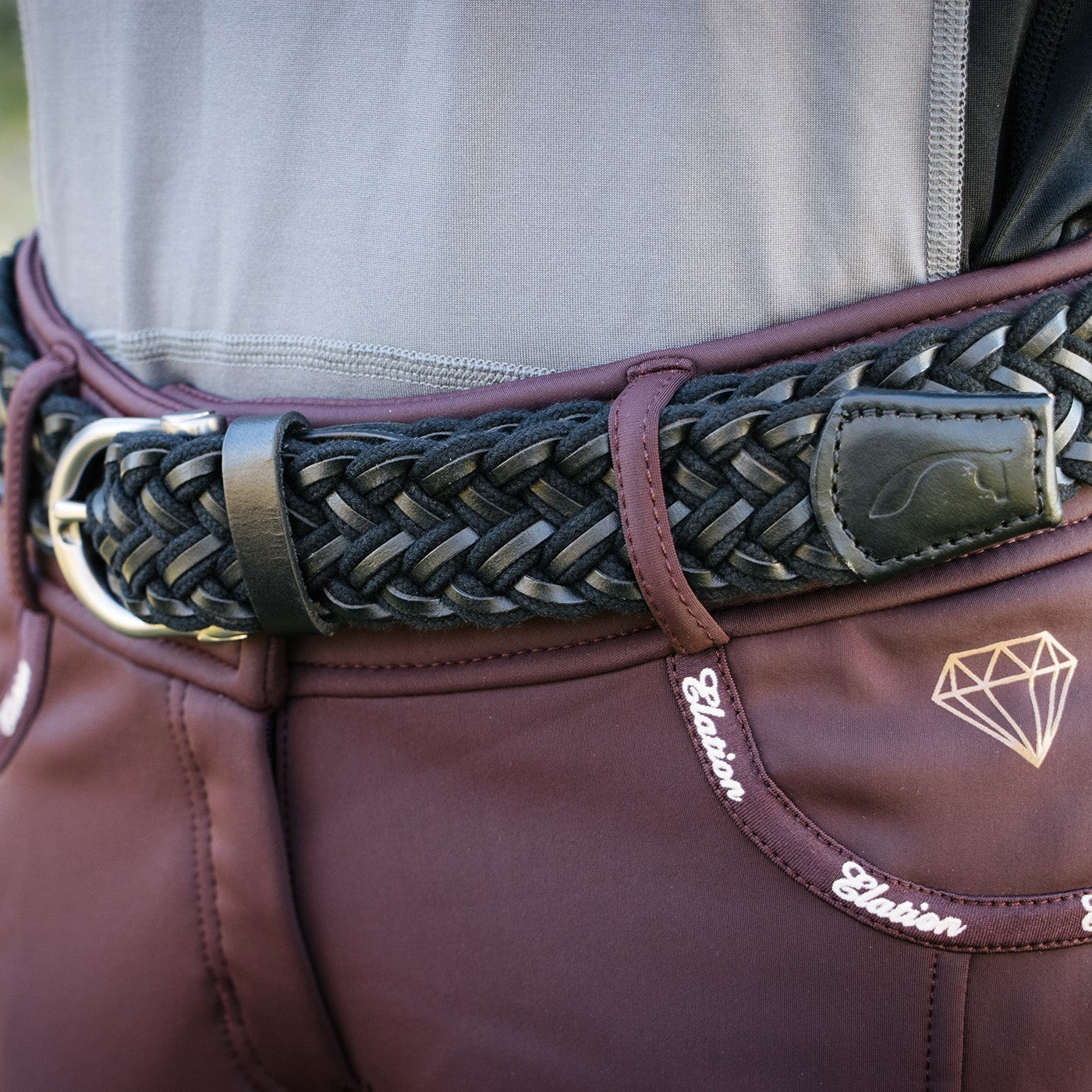 Ceinture en cuir tressé et corde Cinto