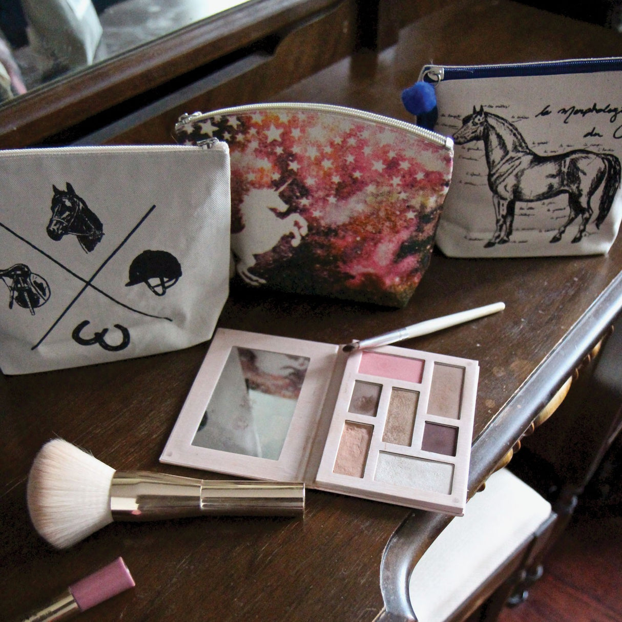 Spiced Equestrian Vintage Rider Makeup Bag