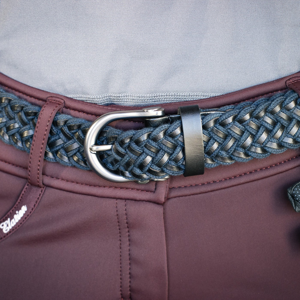 Ceinture en cuir tressé et corde Cinto