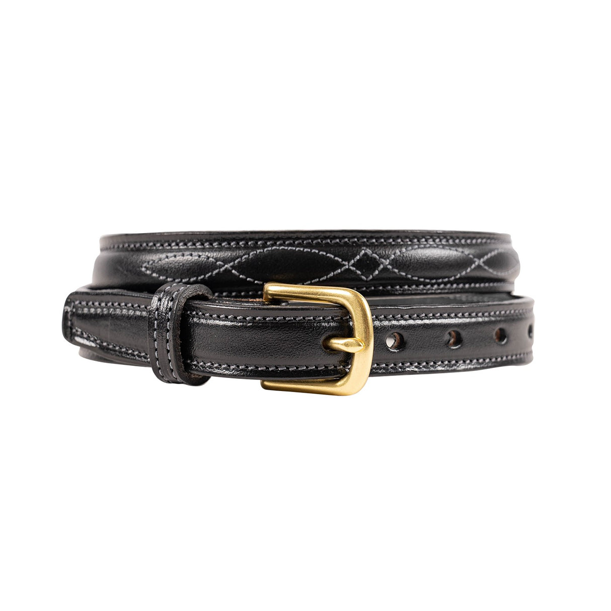 Ceinture en cuir à surpiqûres fantaisie Tory