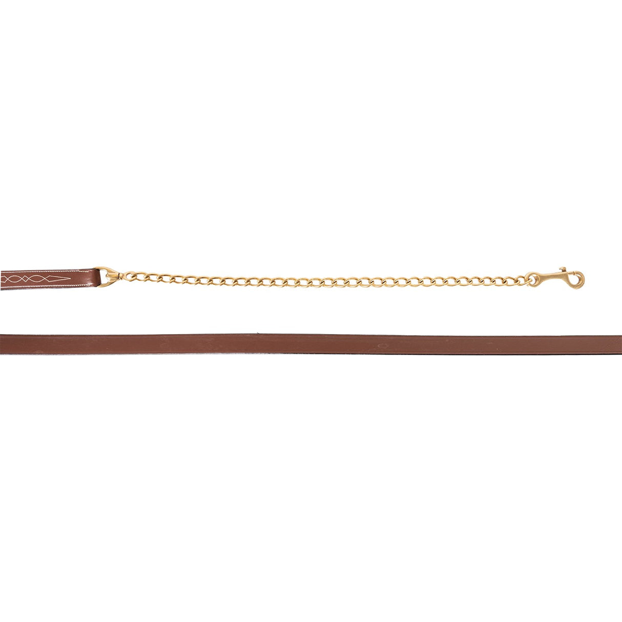 Val du Bois Fancy Stitched Leather Lead W/ 60 cm Brass Chain