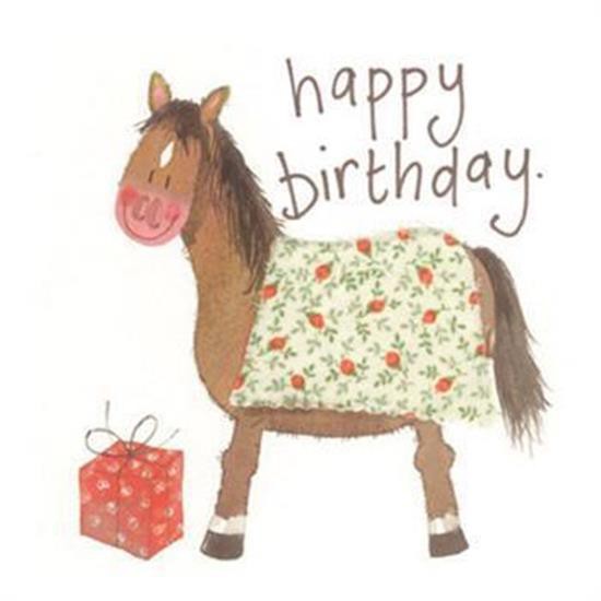 Carte d'anniversaire avec le poney Alex Clark