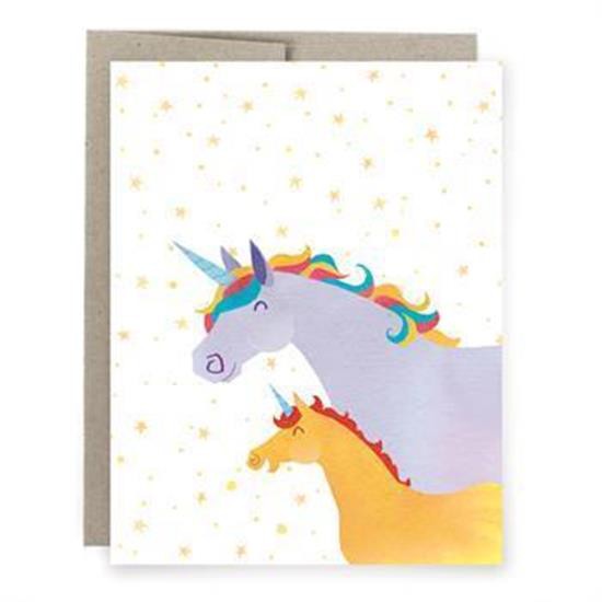 Art de maman licorne mélodieuse Carte de vœux