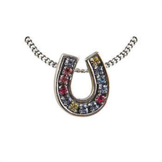 Collier fer à cheval bling multicolore