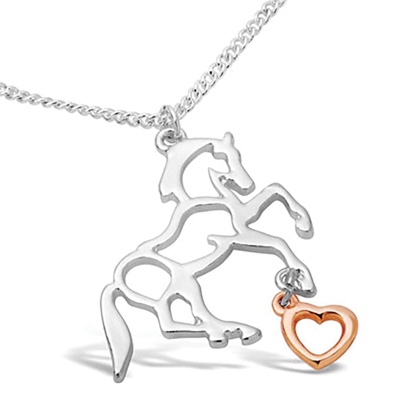 Kelley & Co. Rose Gold Heart Suspended from Hoof Necklace