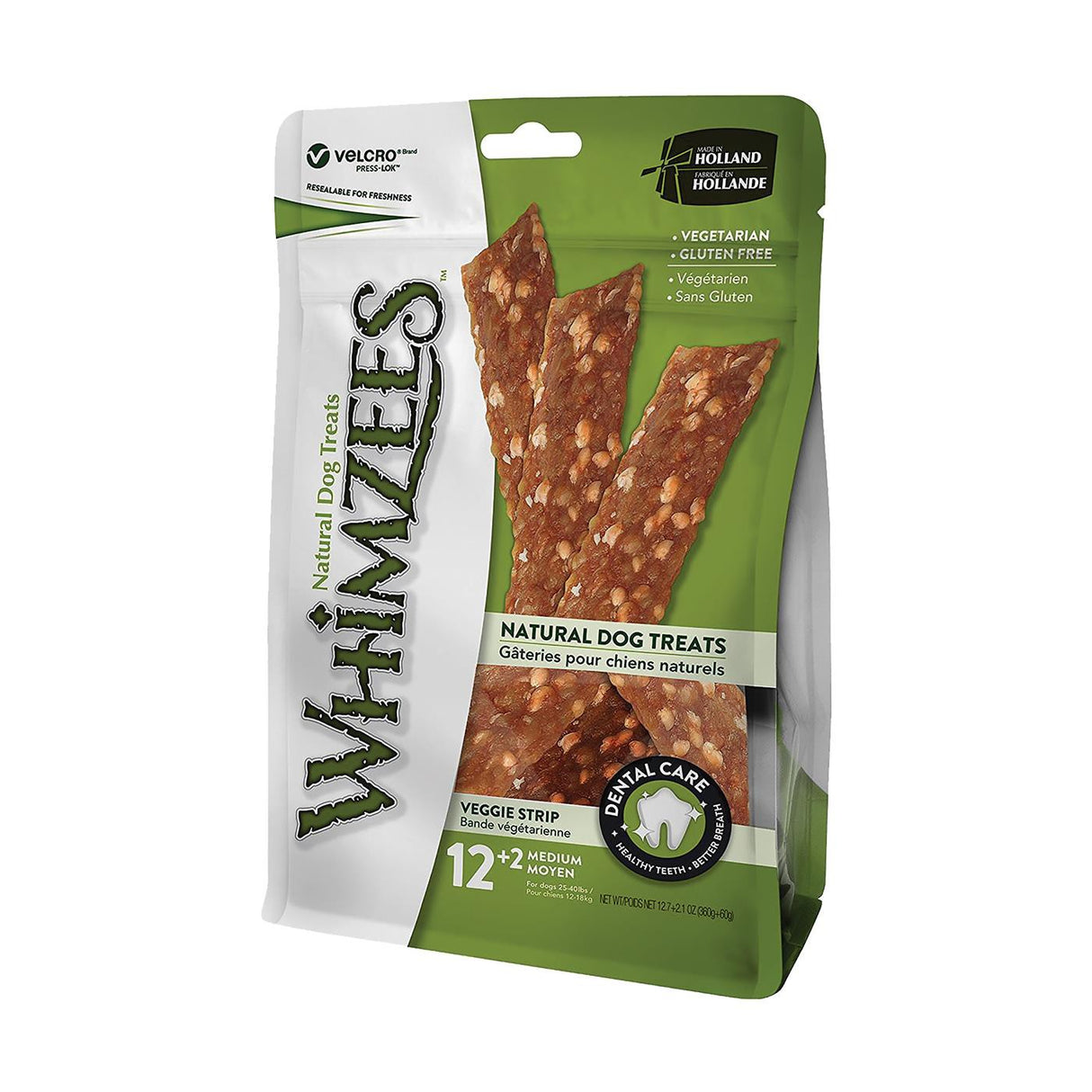 Whimzees Medium Veggie Strip Value Pouch Dog Treats 420 g