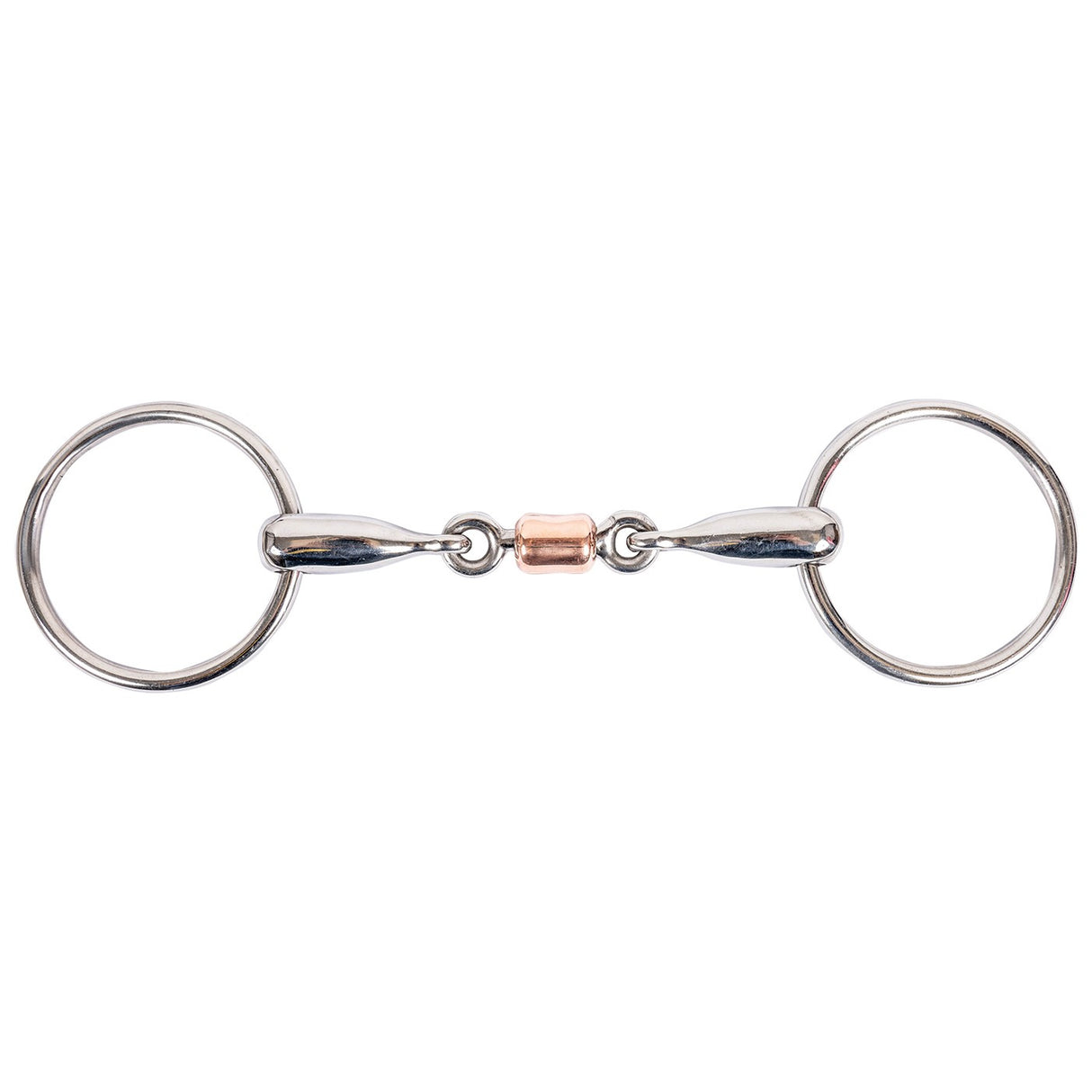 Mors à filet à anneau libre EvoEq à double articulation avec rouleau en cuivre