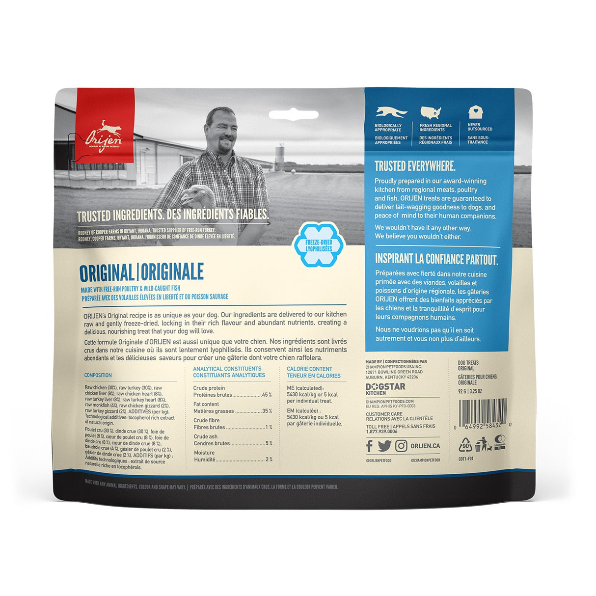 Orijen Freeze Dried Original Dog Treats 92 g