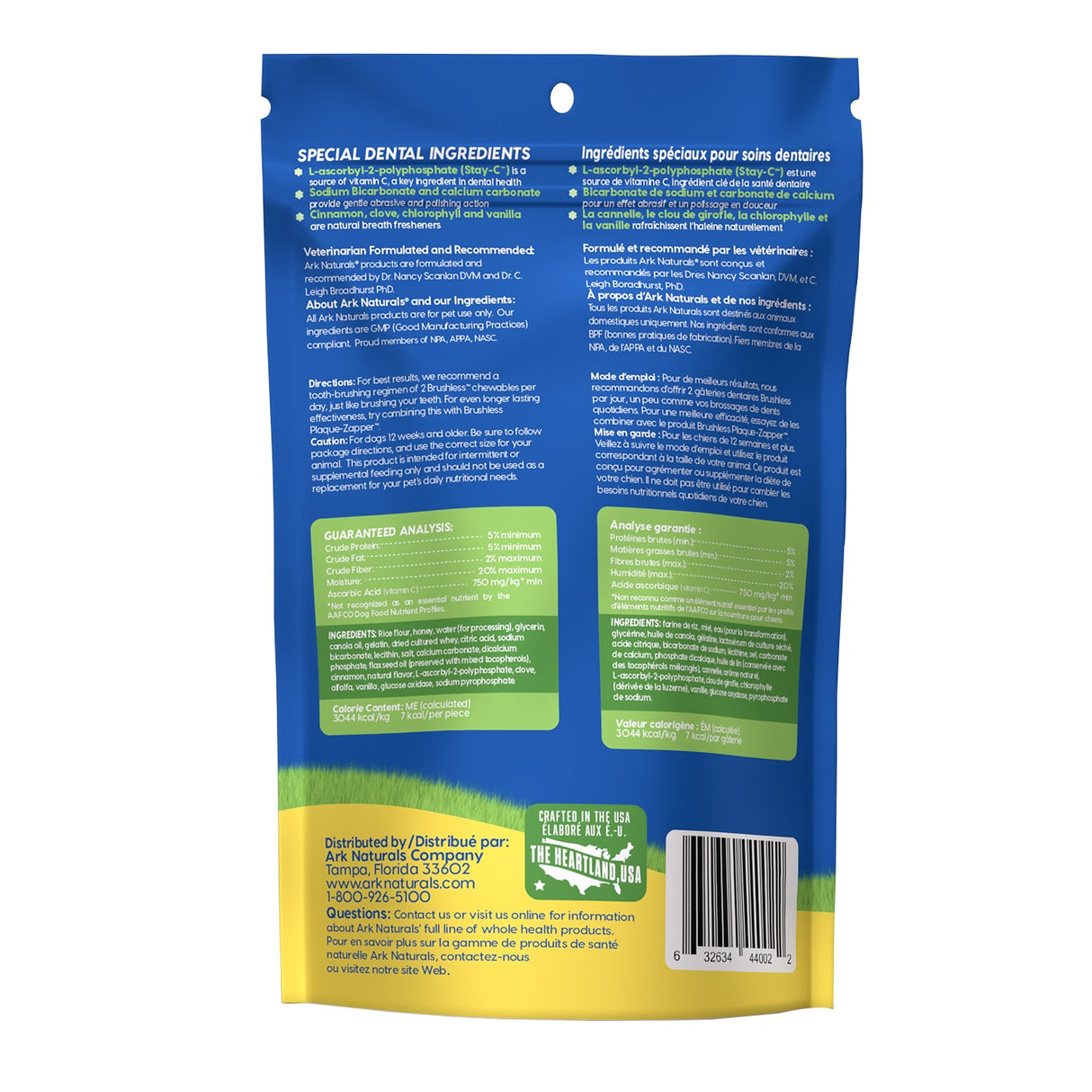 Dentifrice sans brosse Ark Naturals Mini-frites à mâcher pour chien 113 g