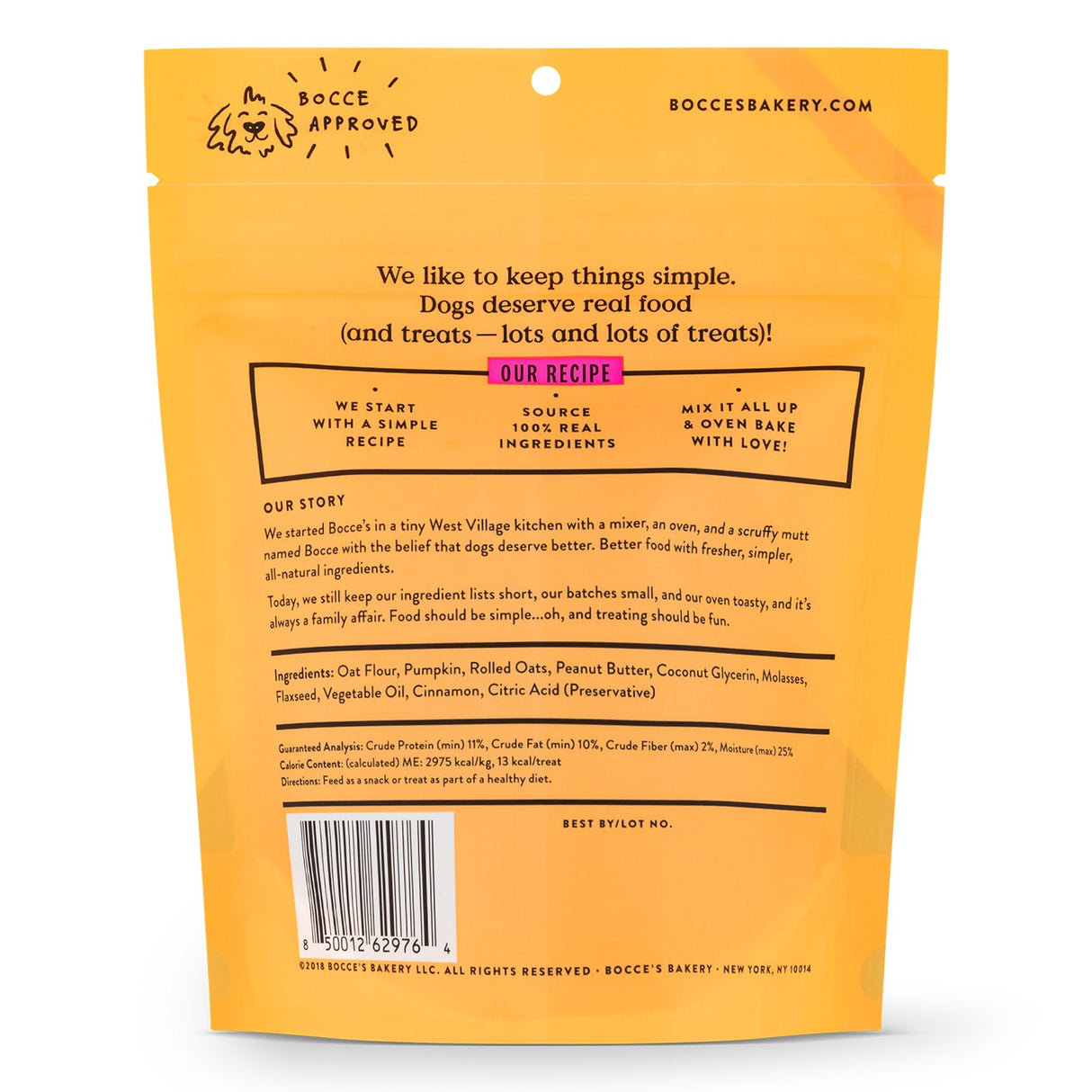 Friandises pour chiens moelleuses et moelleuses à la citrouille et aux épices de Bocce's Bakery 170 g