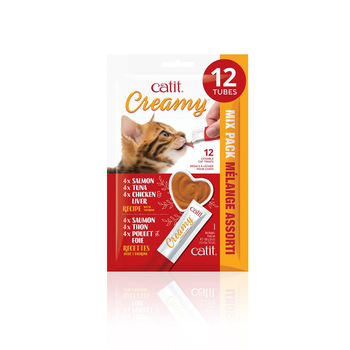 Catit Creamy Lickable Assorted Multipack Cat Treats - Pack of 12