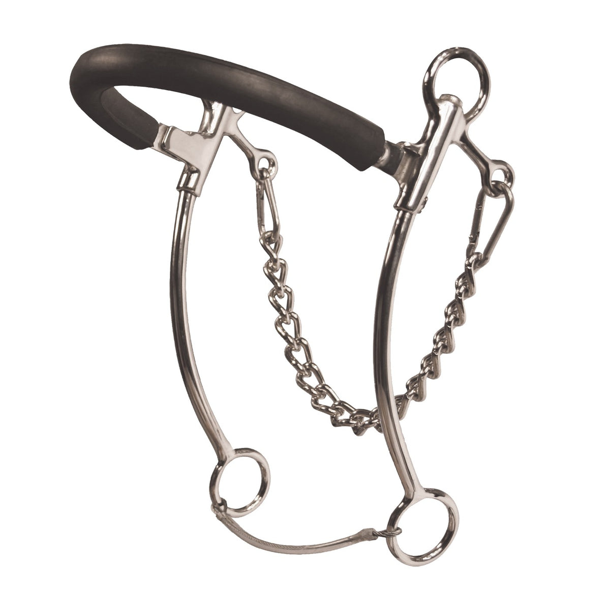 Gravure baroque Hackamore bit anglais western réglable cuir noir