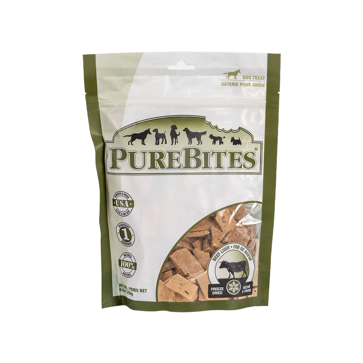 PureBites Freeze Dried Beef Liver Dog Treats 250 g