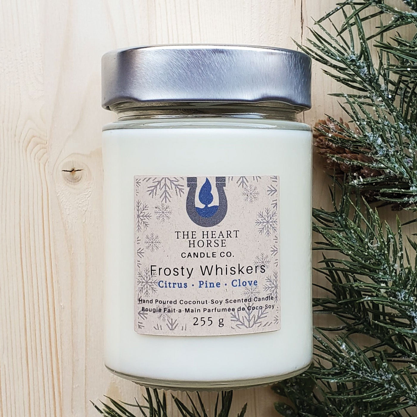 The Heart Horse Candle Co. Bougie moustaches givrées