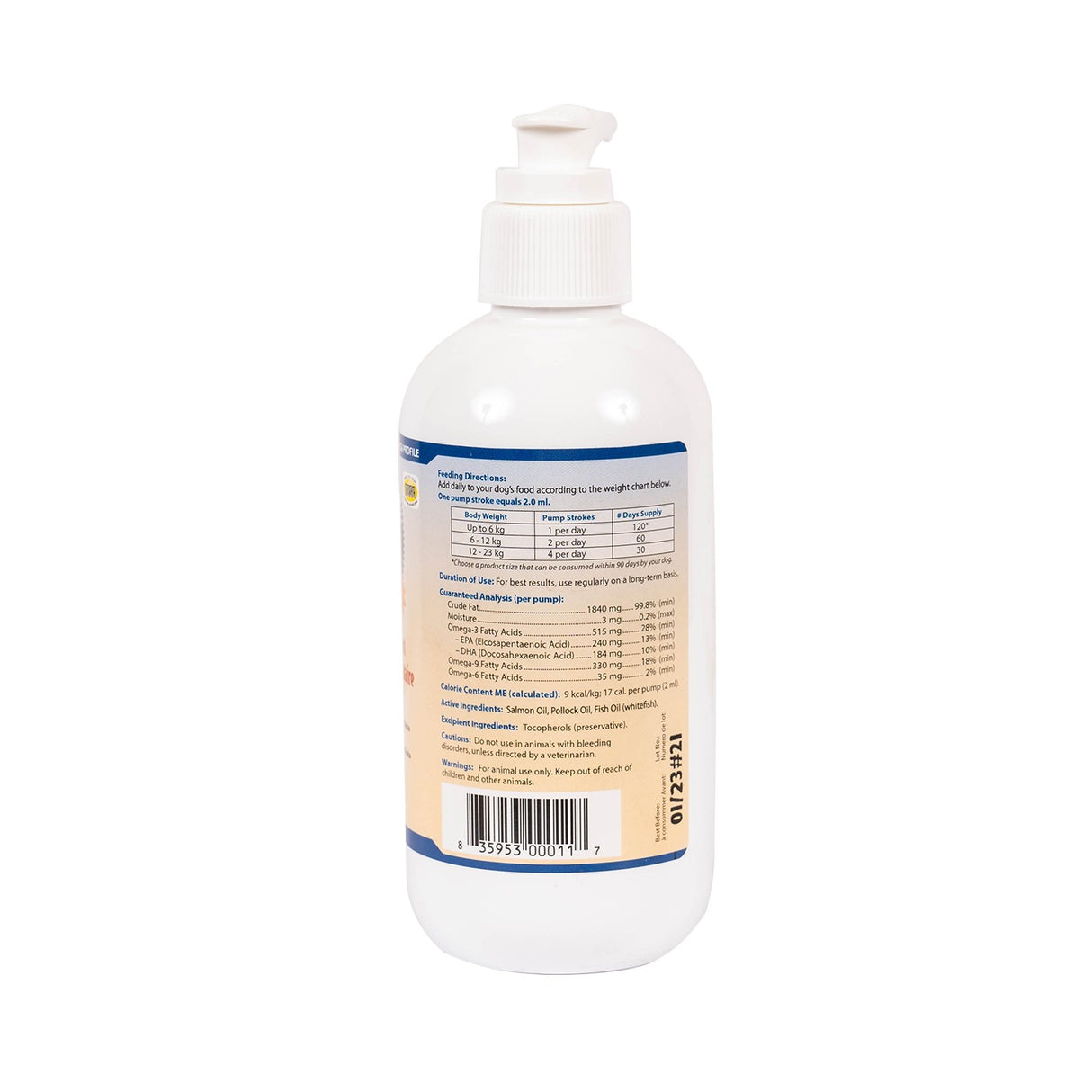 Grizzly Salmon Plus Pump Bottle Pet Supplement 237 mL