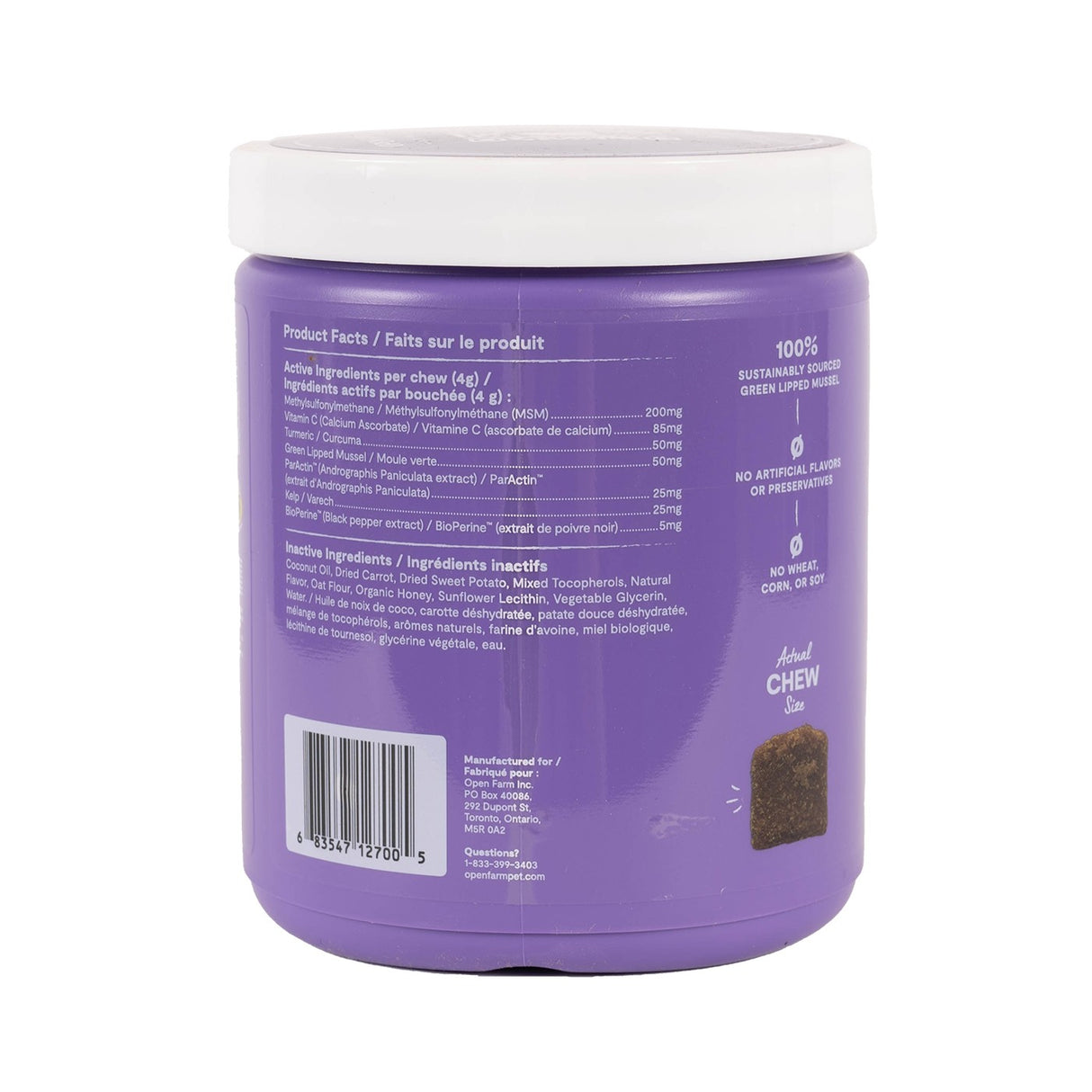 Open Farm Hip & Joint Chews Supplément pour chien 90 pièces