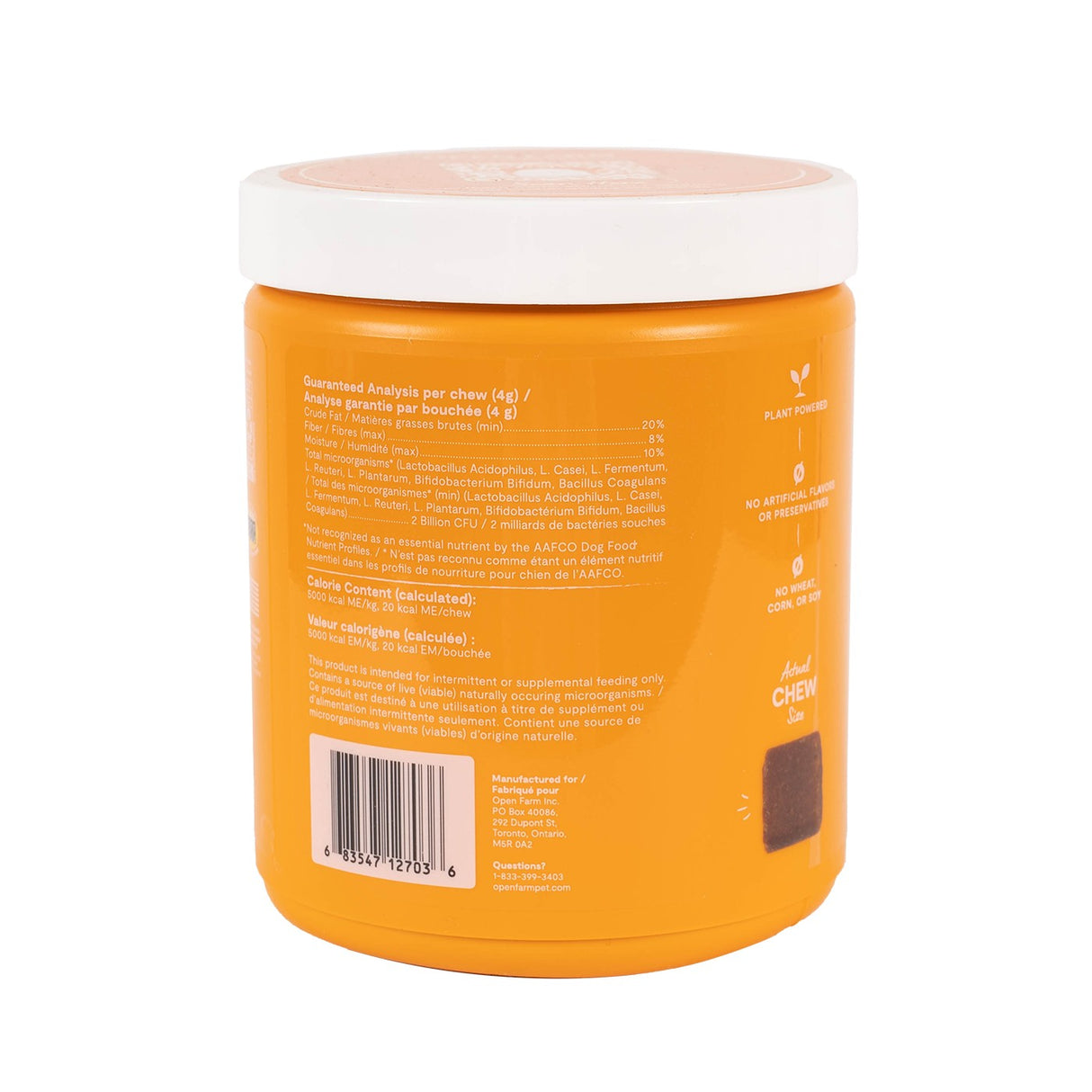 Open Farm Probiotic Chews Supplément pour chien 90 pièces