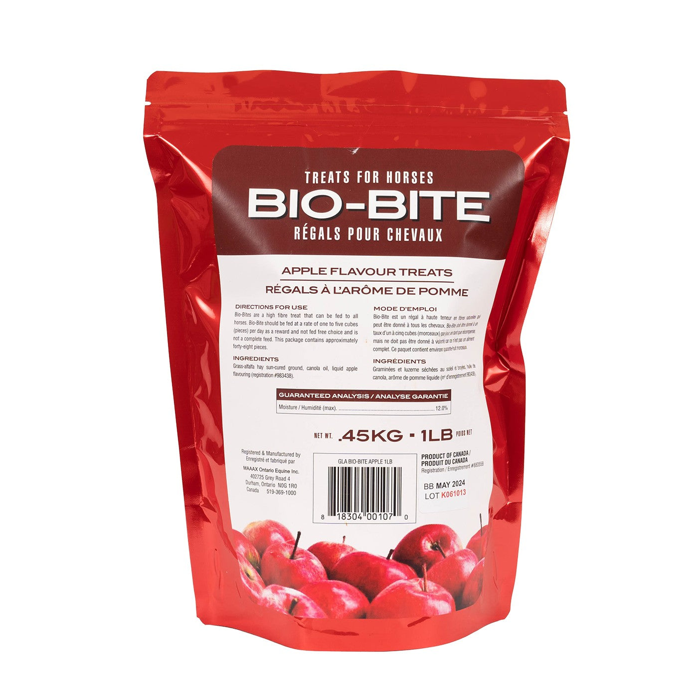 Friandises pour chevaux Bio-Bite à la pomme 453 g