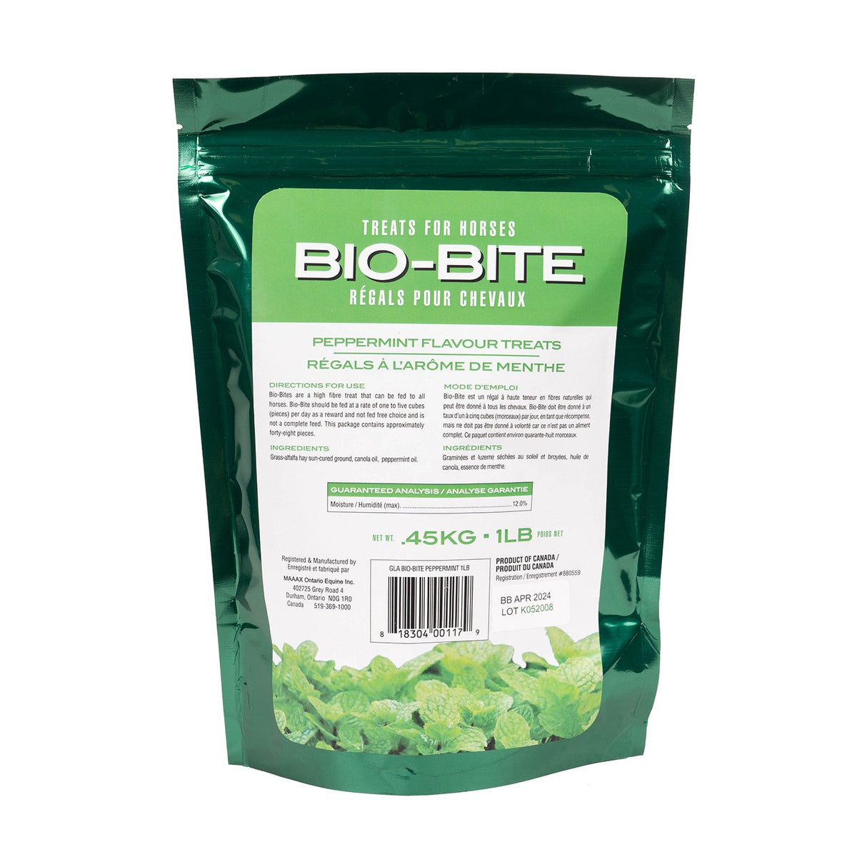 Friandises pour chevaux Bio-Bite à la menthe poivrée 453 g