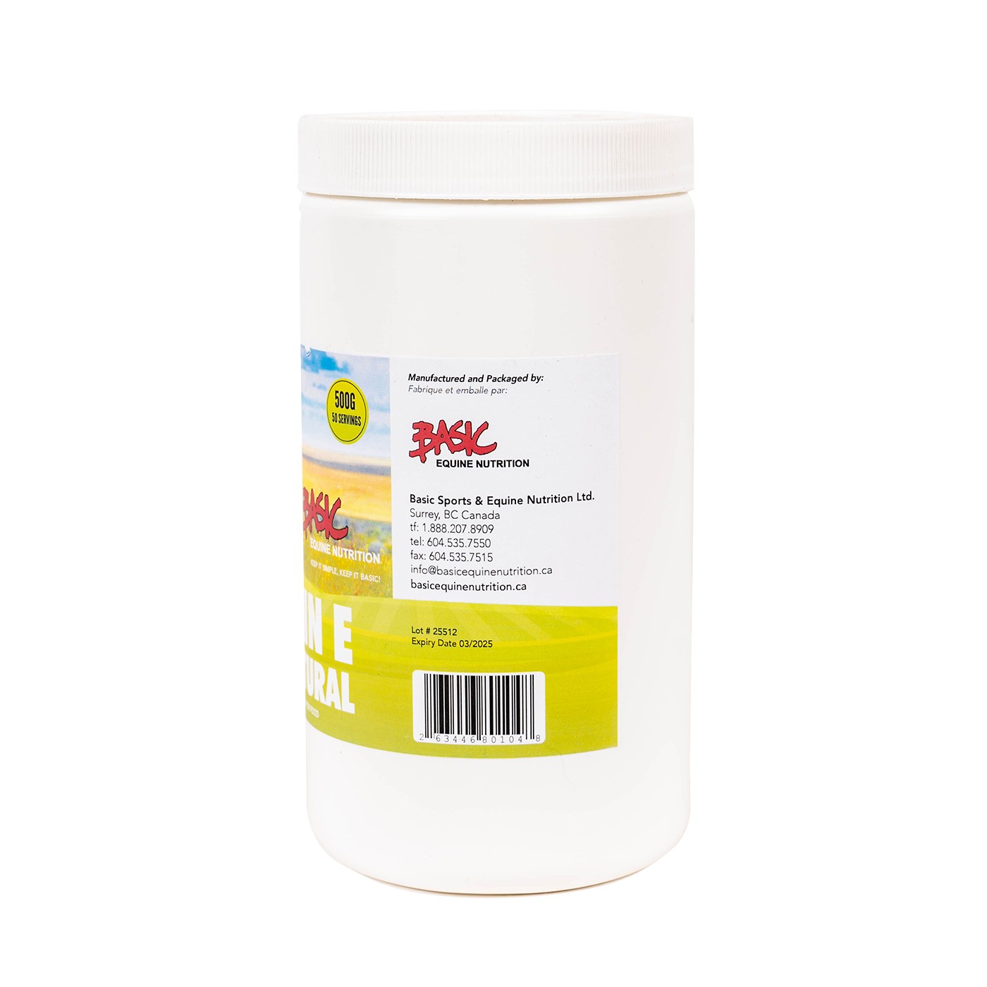 Basic Equine Nutrition Vitamin E Natural Pure 500 g