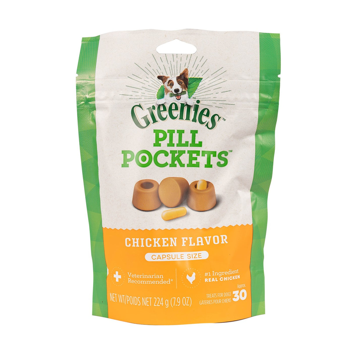 Greenies Pill Pockets Capsules pour chien au poulet 448 g