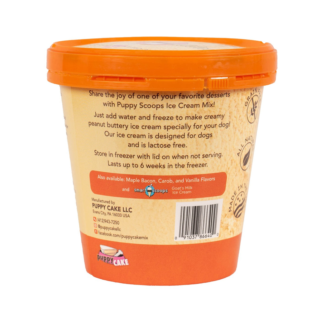 Puppy Cake Hoggin' Dogs Peanut Butter Ice Cream Mix 132 g