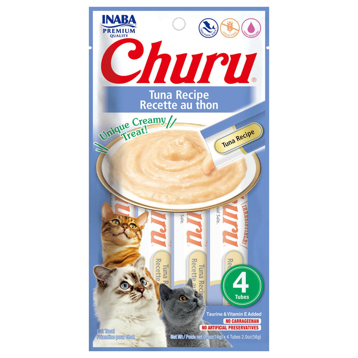 Inaba Churu Tuna Puree Cat Treats 56 g - Pack of 4