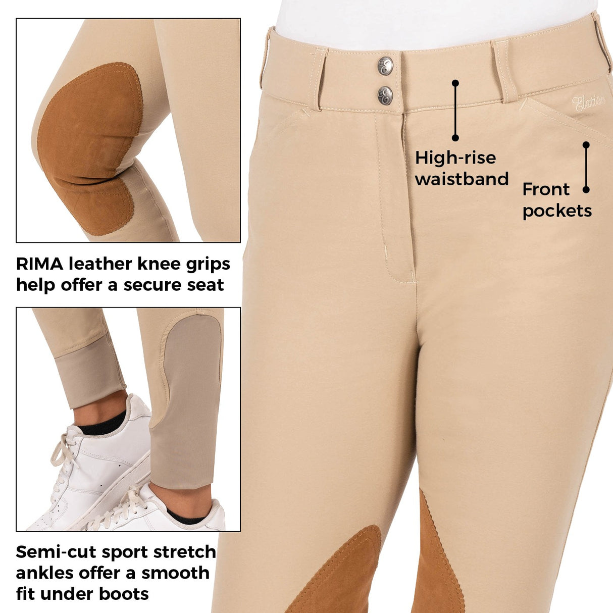Pantalon d'équitation Elation Platinum Chelsea High Rise