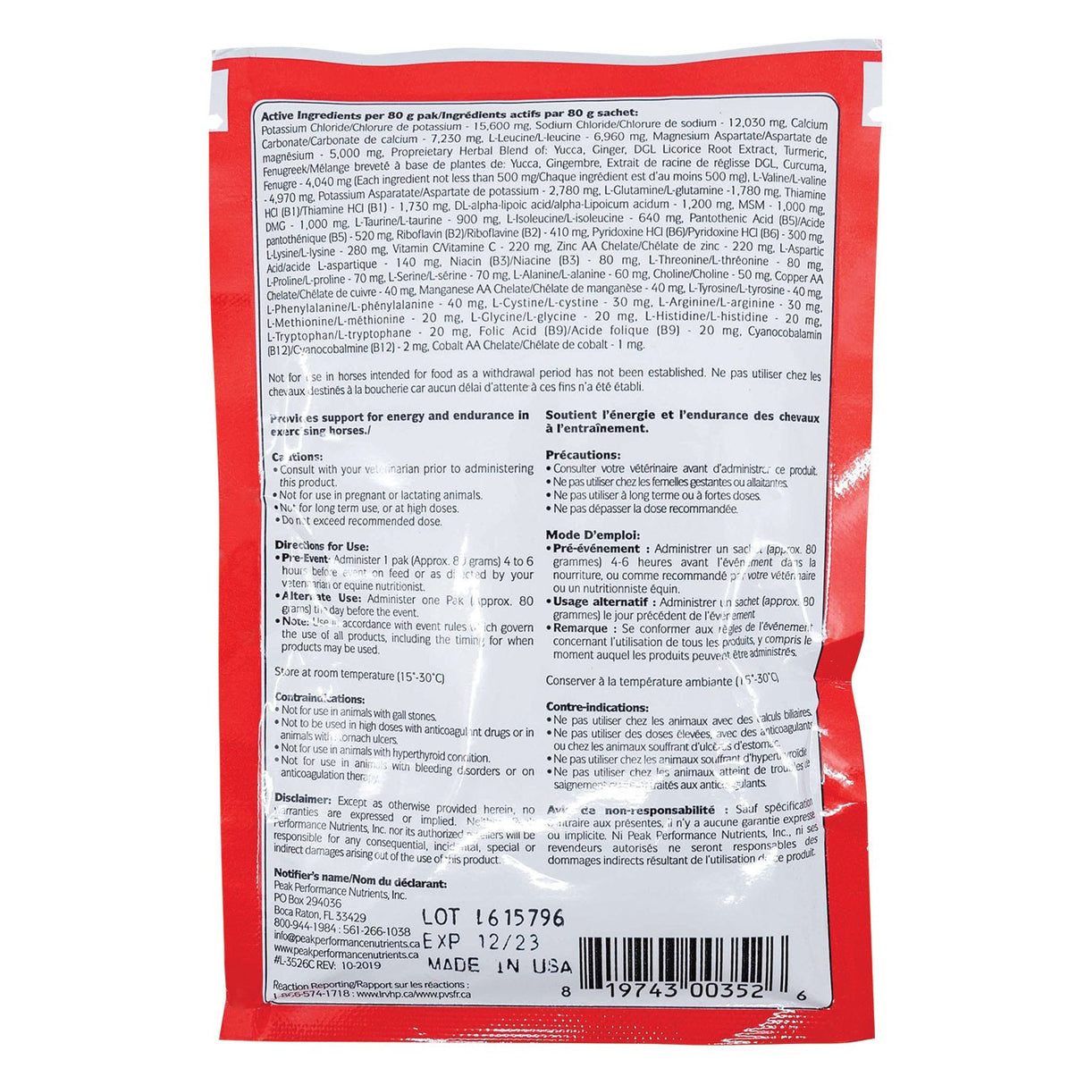 Blitz de performances maximales ! Paquet 80 g