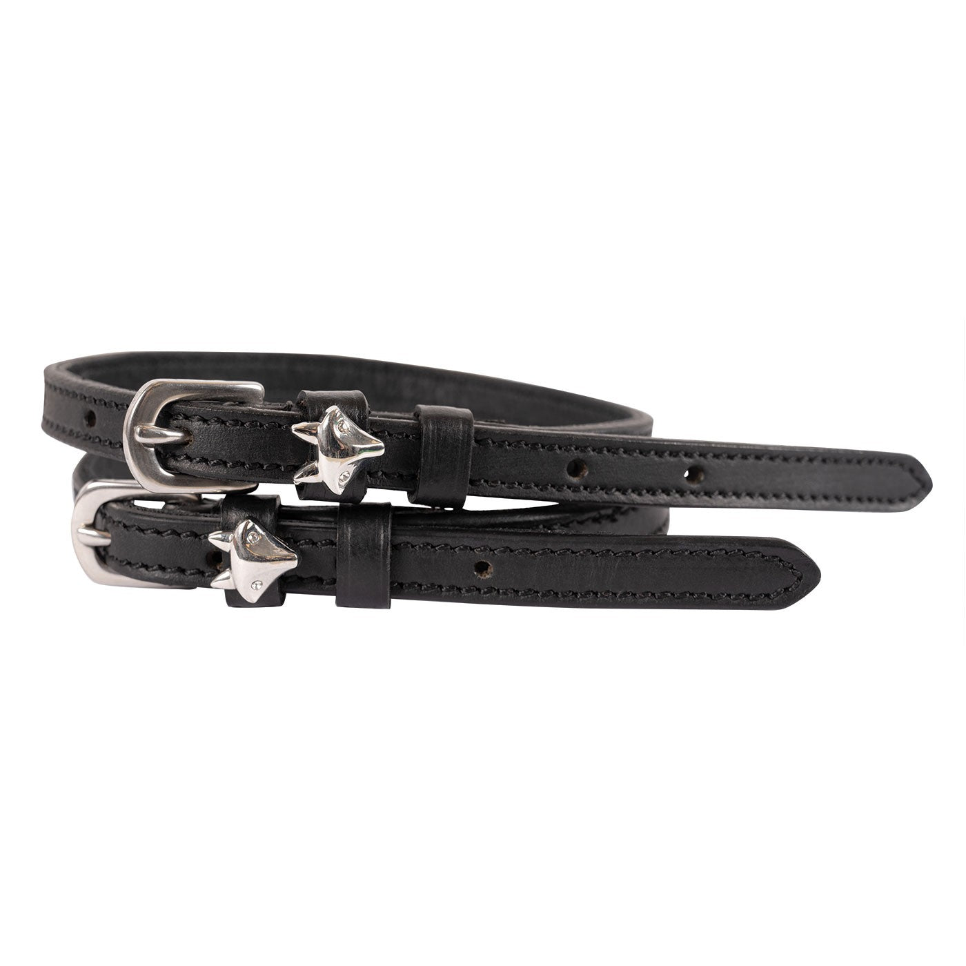 Mane Jane Silver Fox Head Spur Straps