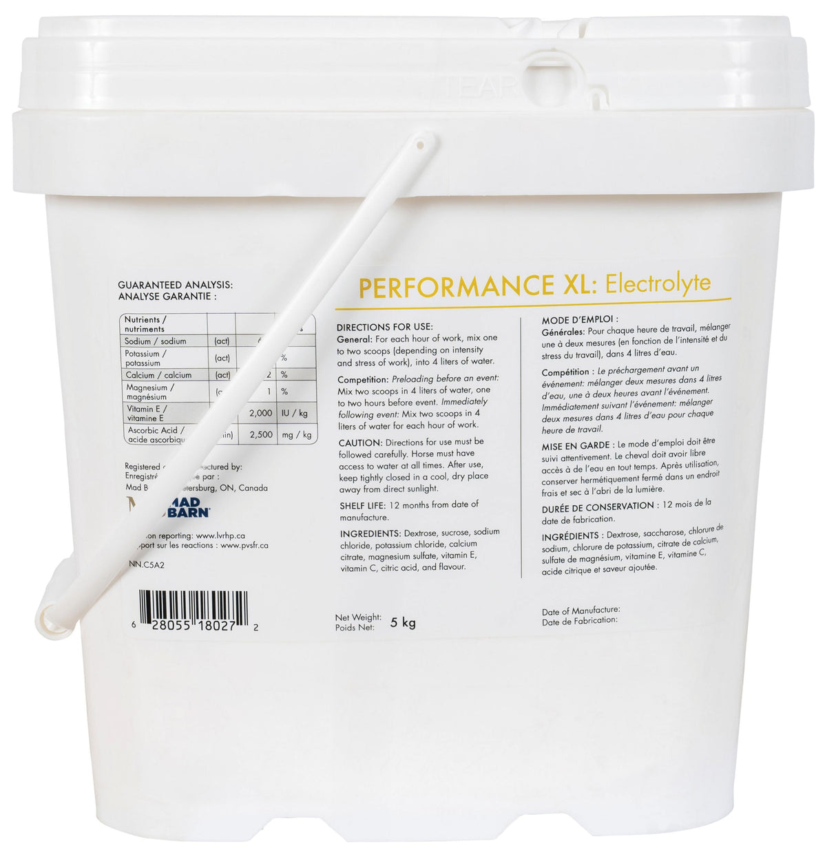Mad Barn Performance XL Électrolytes 5 Kg