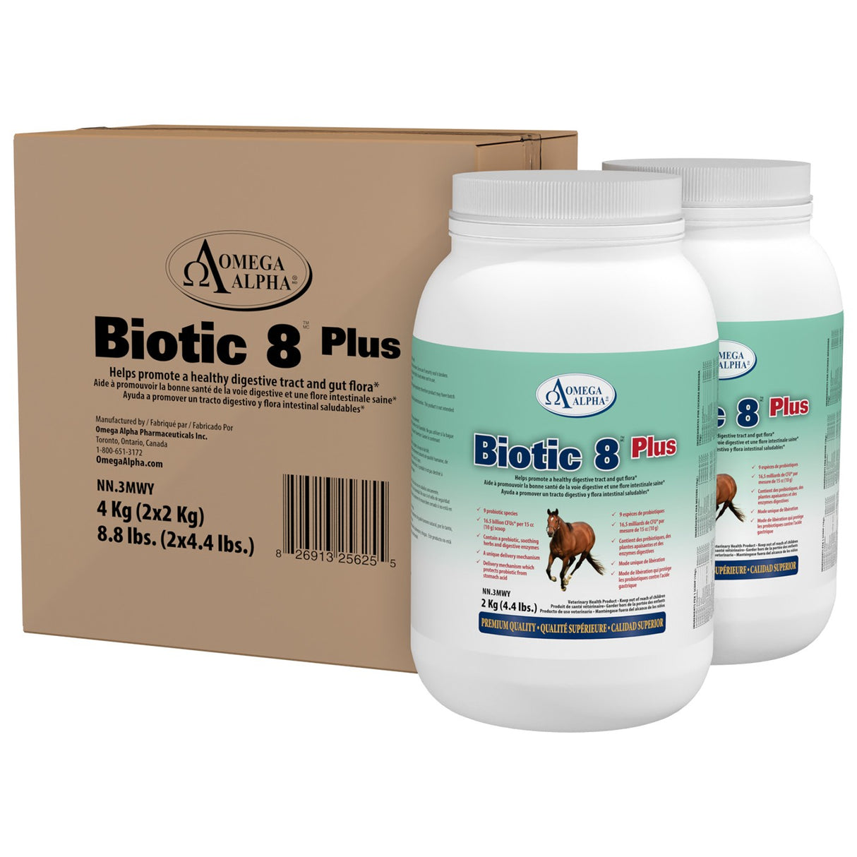 Omega Alpha Biotic 8 Plus 2 kg - Lot de 2