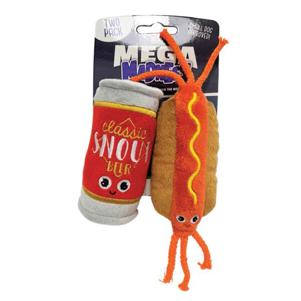 Mega Madness Beer & Hotdog Small Dog Toys - 2 Pack
