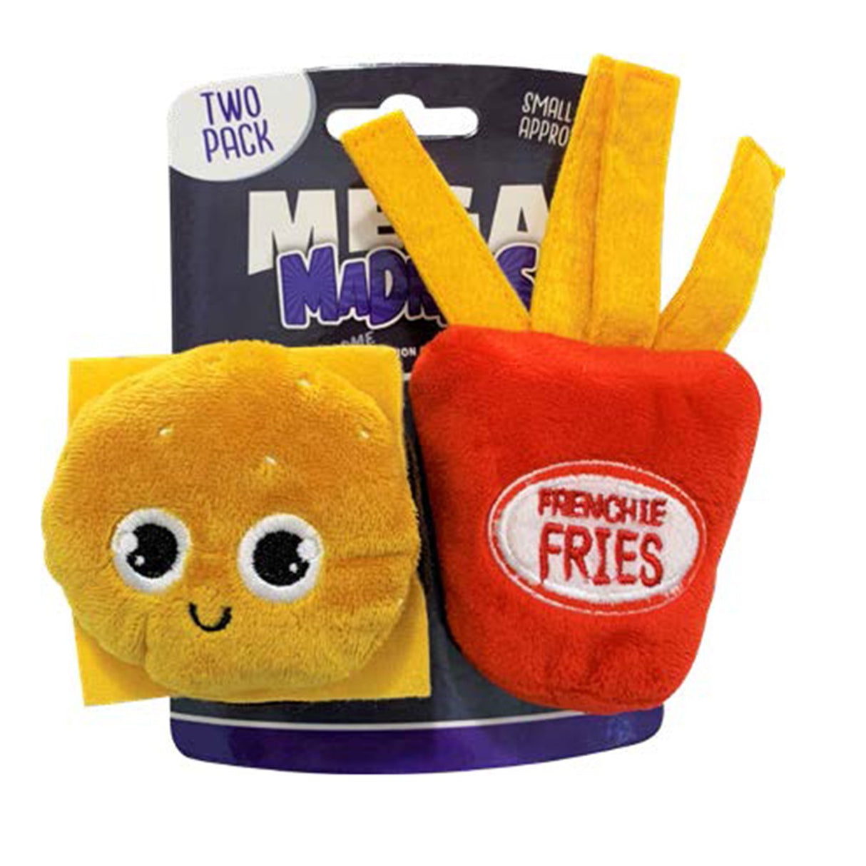 Jouets pour petits chiens Mega Madness Burger et Fries - Paquet de 2