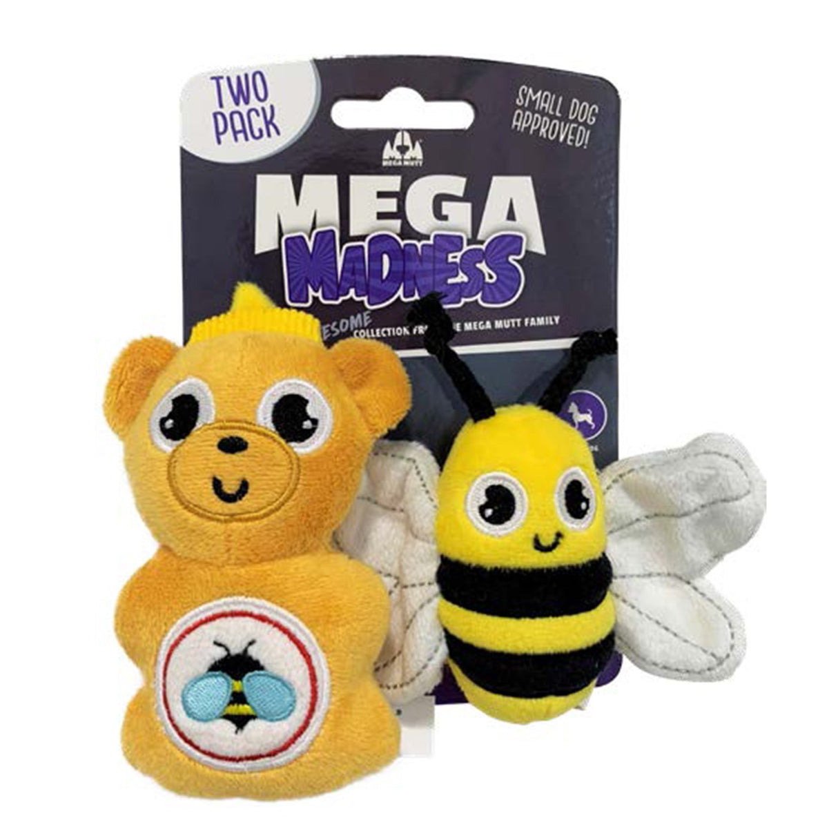 Mega Madness Honey Bee Small Dog Toys - 2 Pack