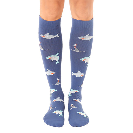 Living Royal Sharks Compression Knee High Unisex Socks