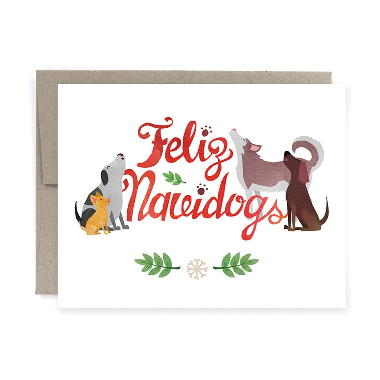 Art of Melodious Feliz Navidogs Holiday Greeting Card
