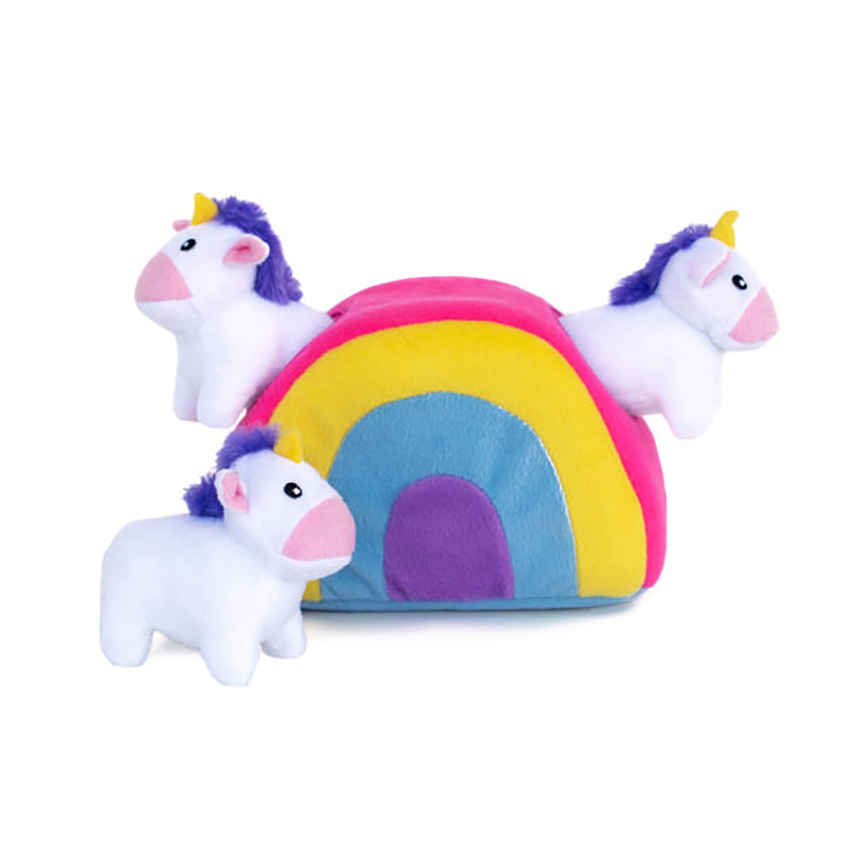 ZippyPaws Unicorns In Rainbow Zippy Burrow