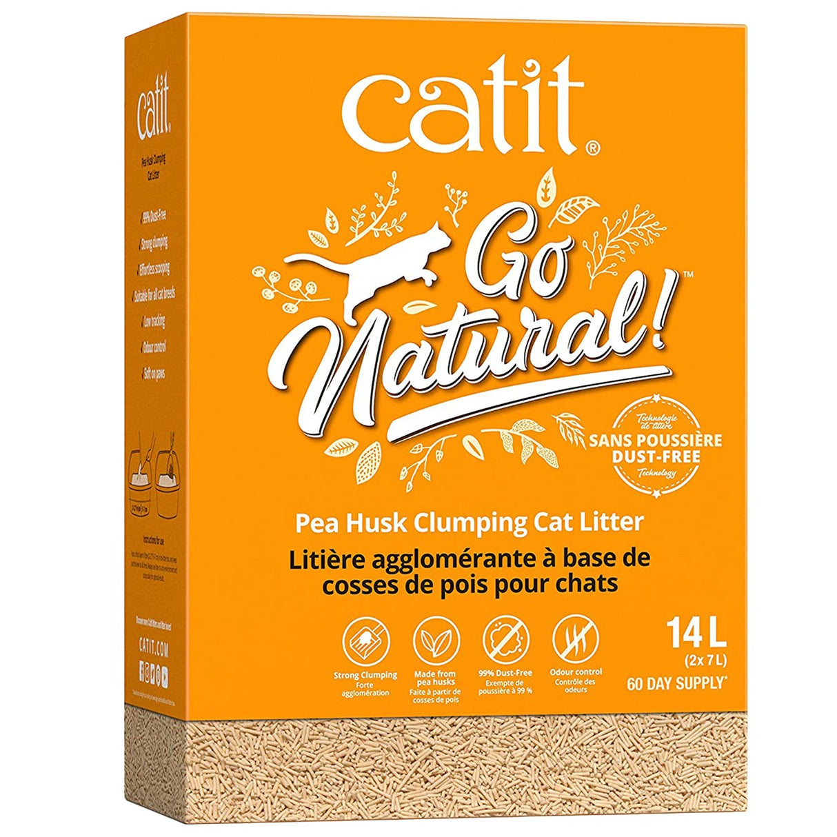 Catit Go Natural Pea Husk Vanille Litière pour chat 14 L