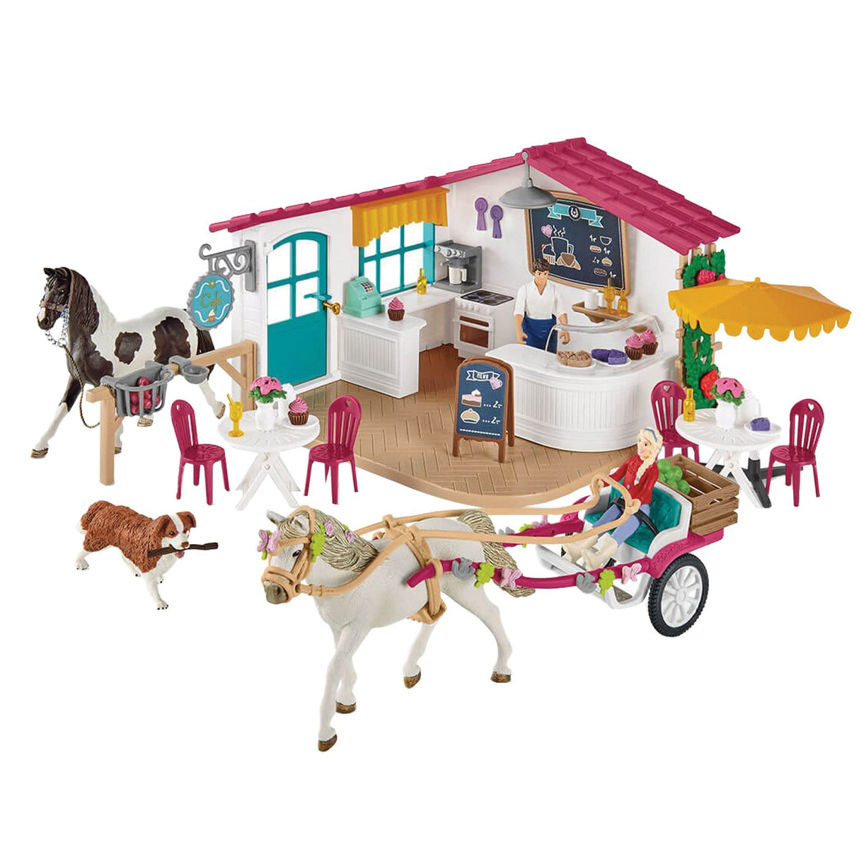 Balade en calèche Schleich jusqu'au Rider Café