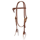 Têtière en cuir huilé Copper Canyon – nœud Futurity avec attaches