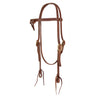 Têtière en cuir huilé Copper Canyon – nœud Futurity avec attaches