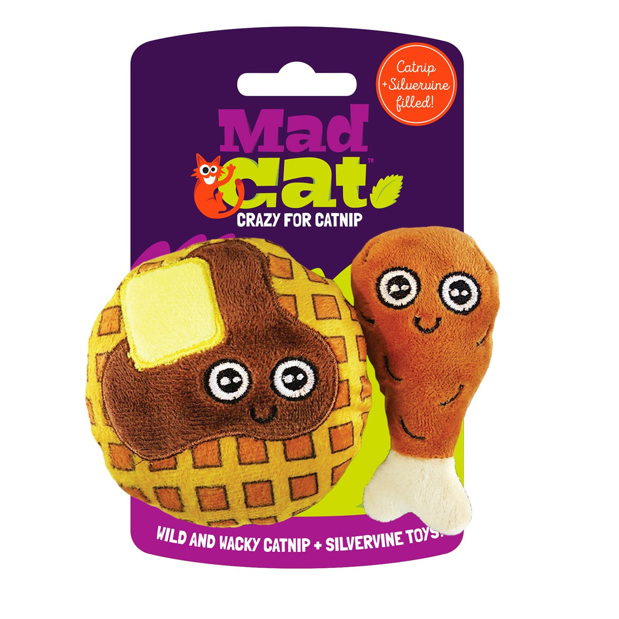Mad Cat Chicken & Waffles Cat Toy - Two Pack