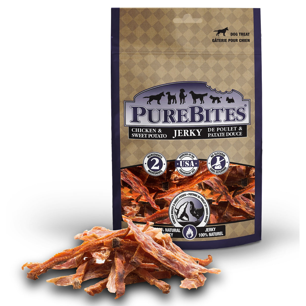 PureBites Poulet séché à l'air et patates douces 180 g