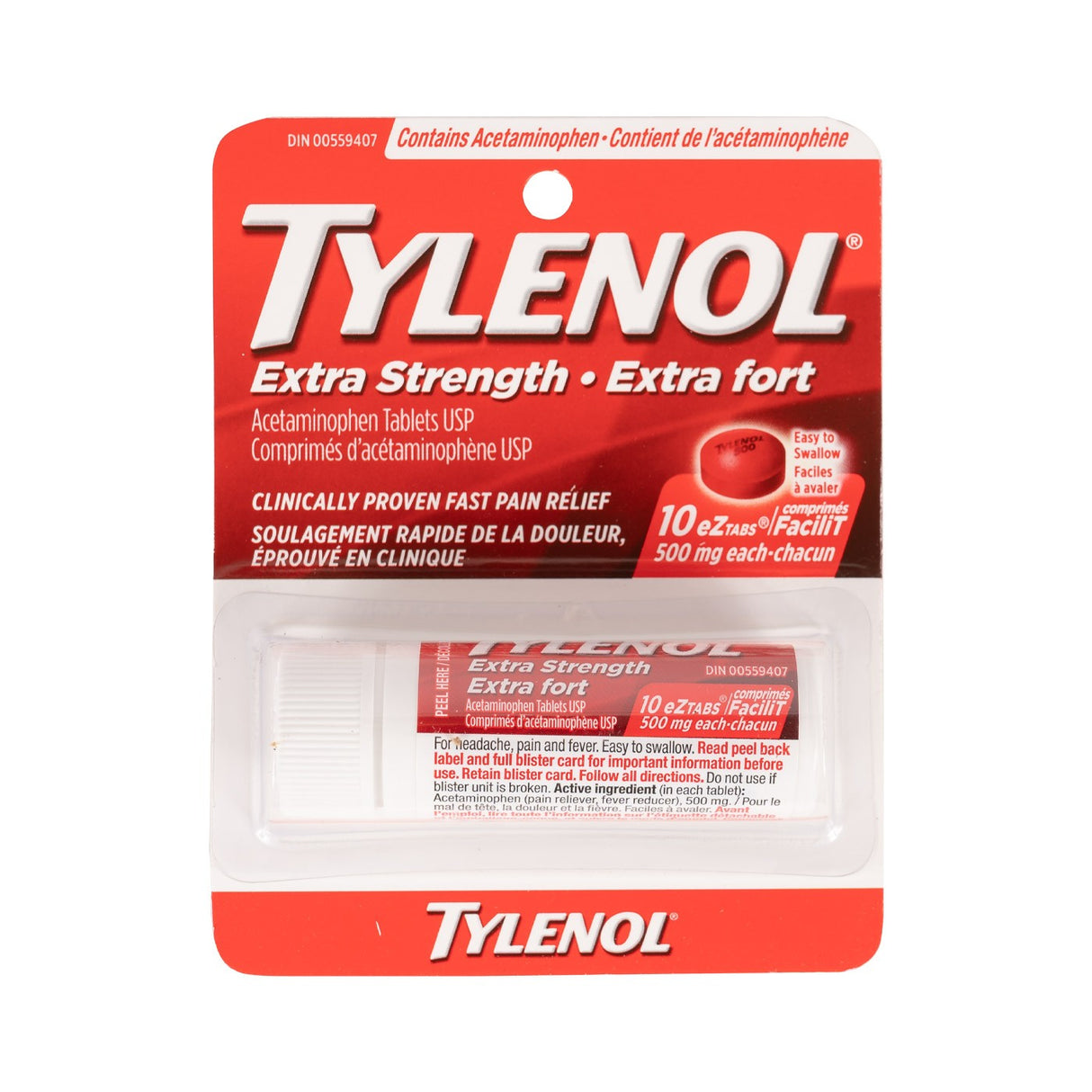 Tylenol Extra Fort 500 mg - 10 Comprimés
