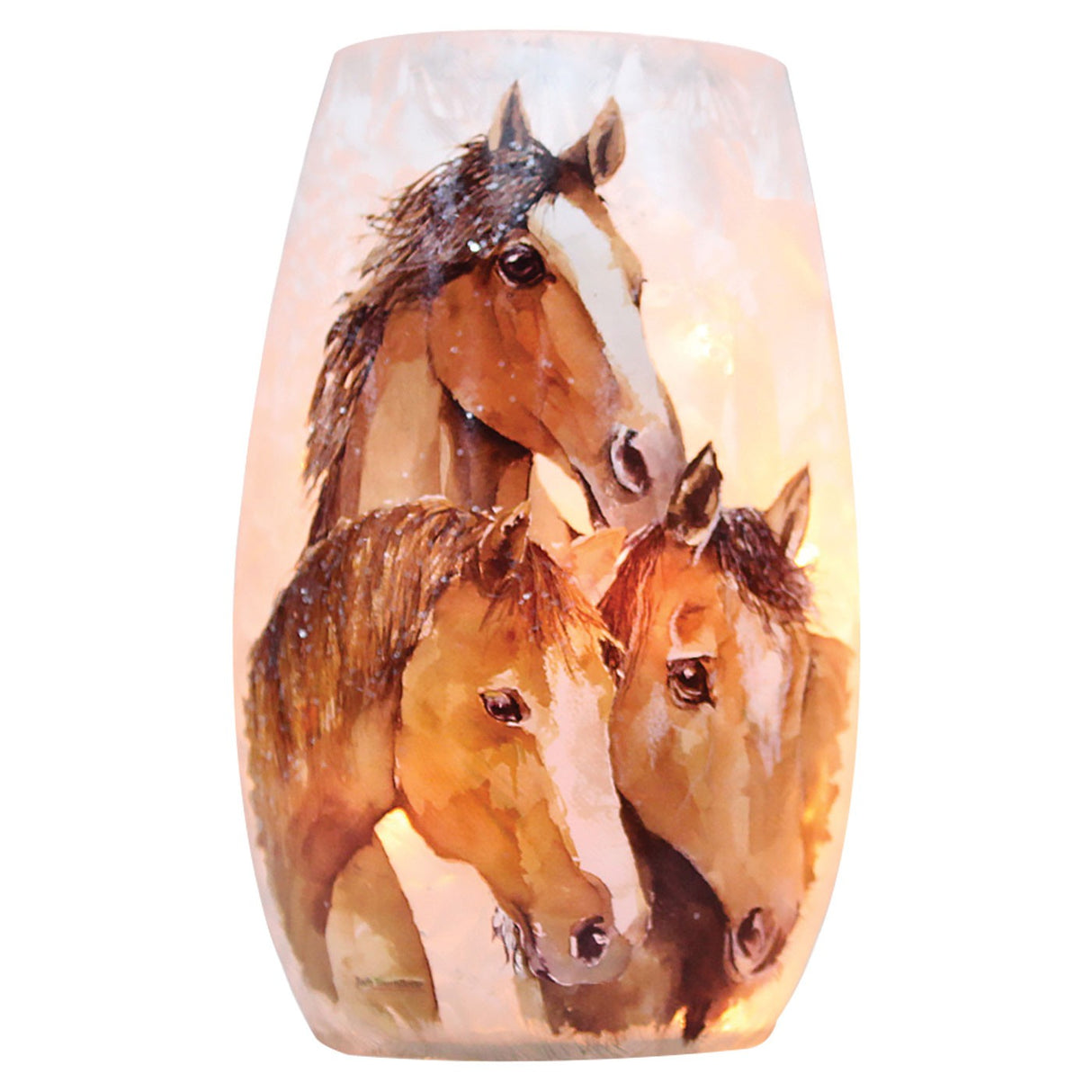 Thoroughbreds Watch Over Me Lighted Vase