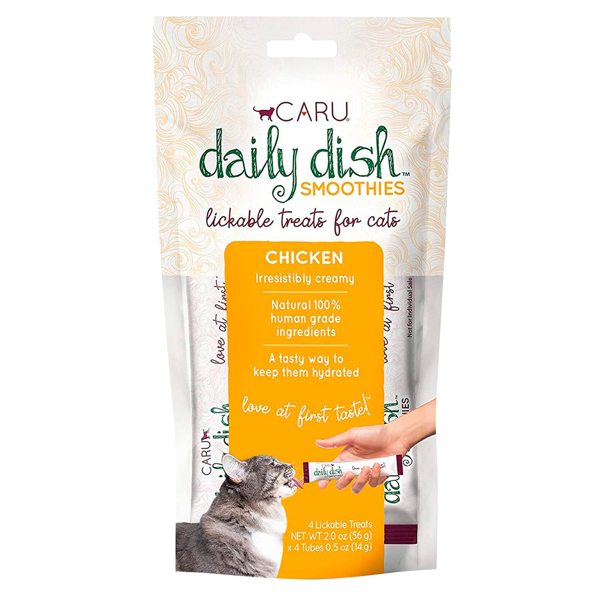 Caru Chicken Daily Dish Smoothie Cat Treat - Pack of 4