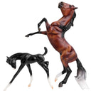 Ensemble cheval et poulain Breyer Stablemates Wild et Free