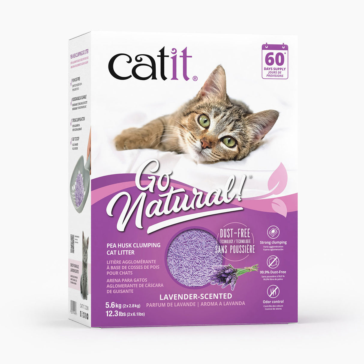 Catit Go Natural Pea Husk Lavande Litière pour chat 14 L